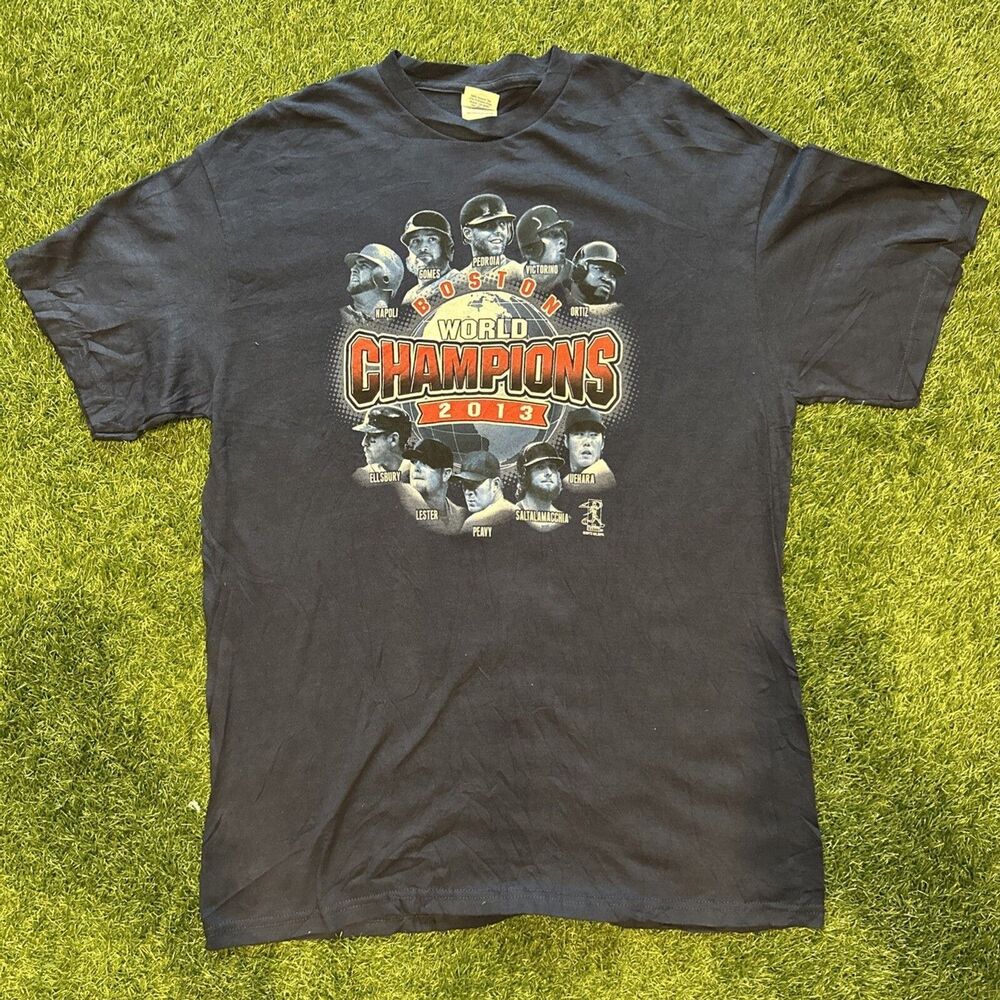 Boston Red Sox 2013 World Champions Mens L Short Sleeve Graphic T Shirt Delta